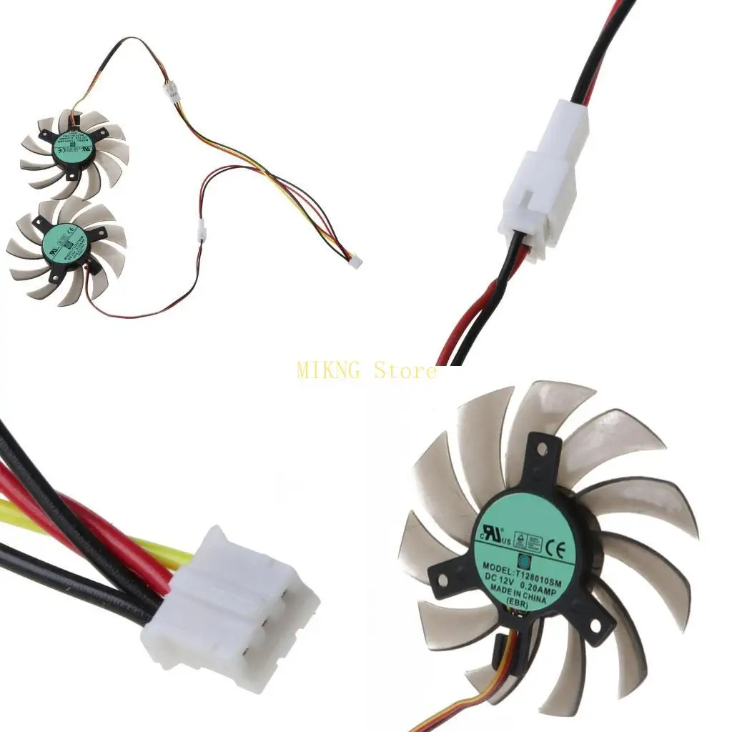 Ventilador placa gráfica 75mm T128010SM Cooler Fan Substituição 0,20A 3Pin Placa gráfica melhor venda