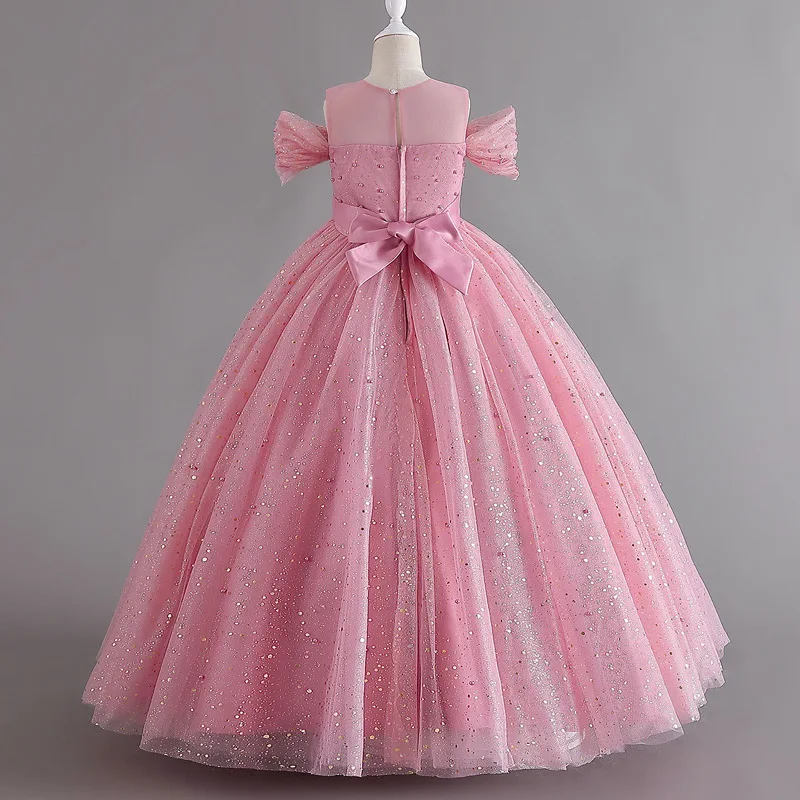 2024 new girls high-end dress strapless dress children's tuxedo princess dress runway piano show evening dress