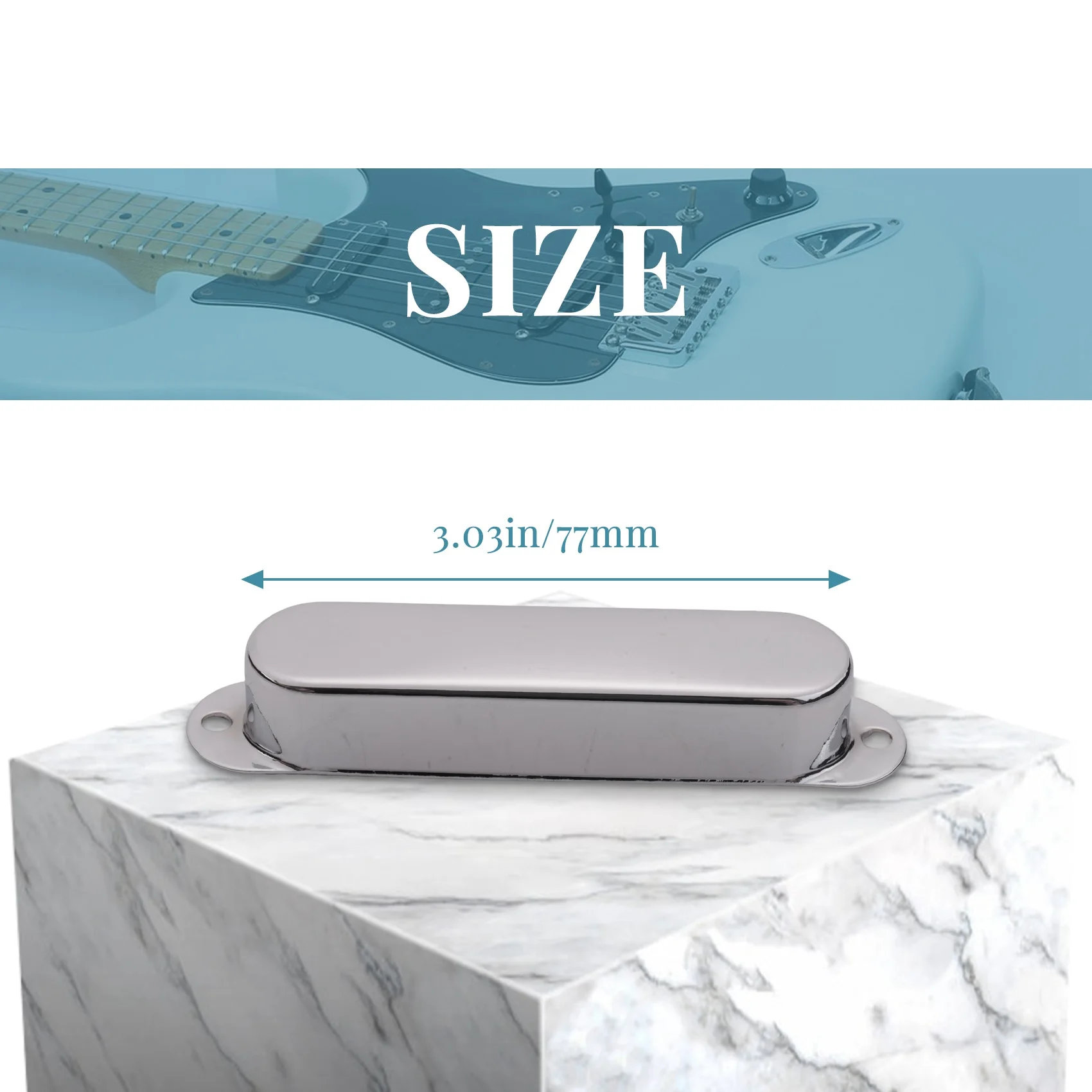 Nuove coperture per pickup per chitarra ST Strat sigillate in metallo cromato da 3 pezzi 3 coperture per pickup single coil chiuse per Stratocaster