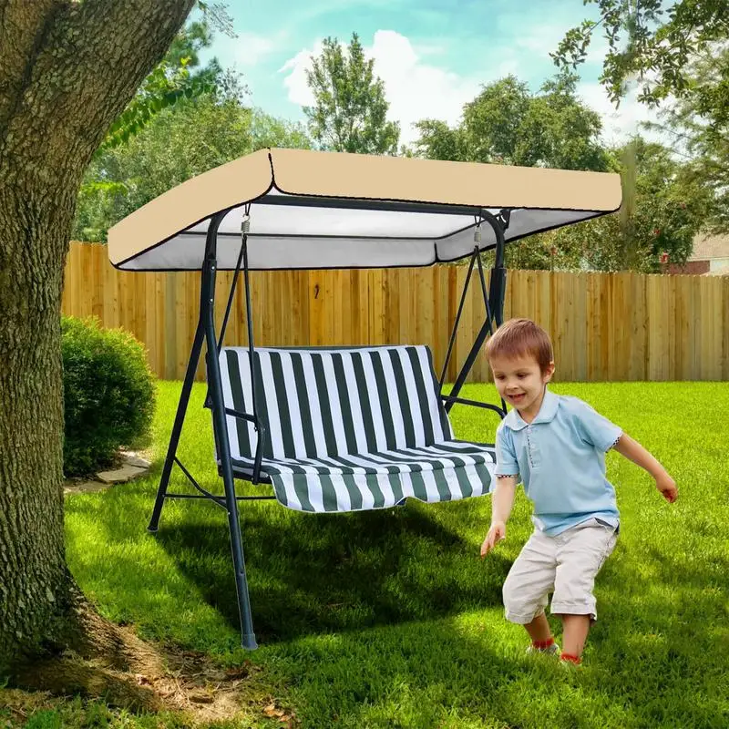 Garden Swing Canopy Replacement Garden Canopy Top Cover for Swing Chair Waterproof Swing Cushion Cover for Courtyard Patio