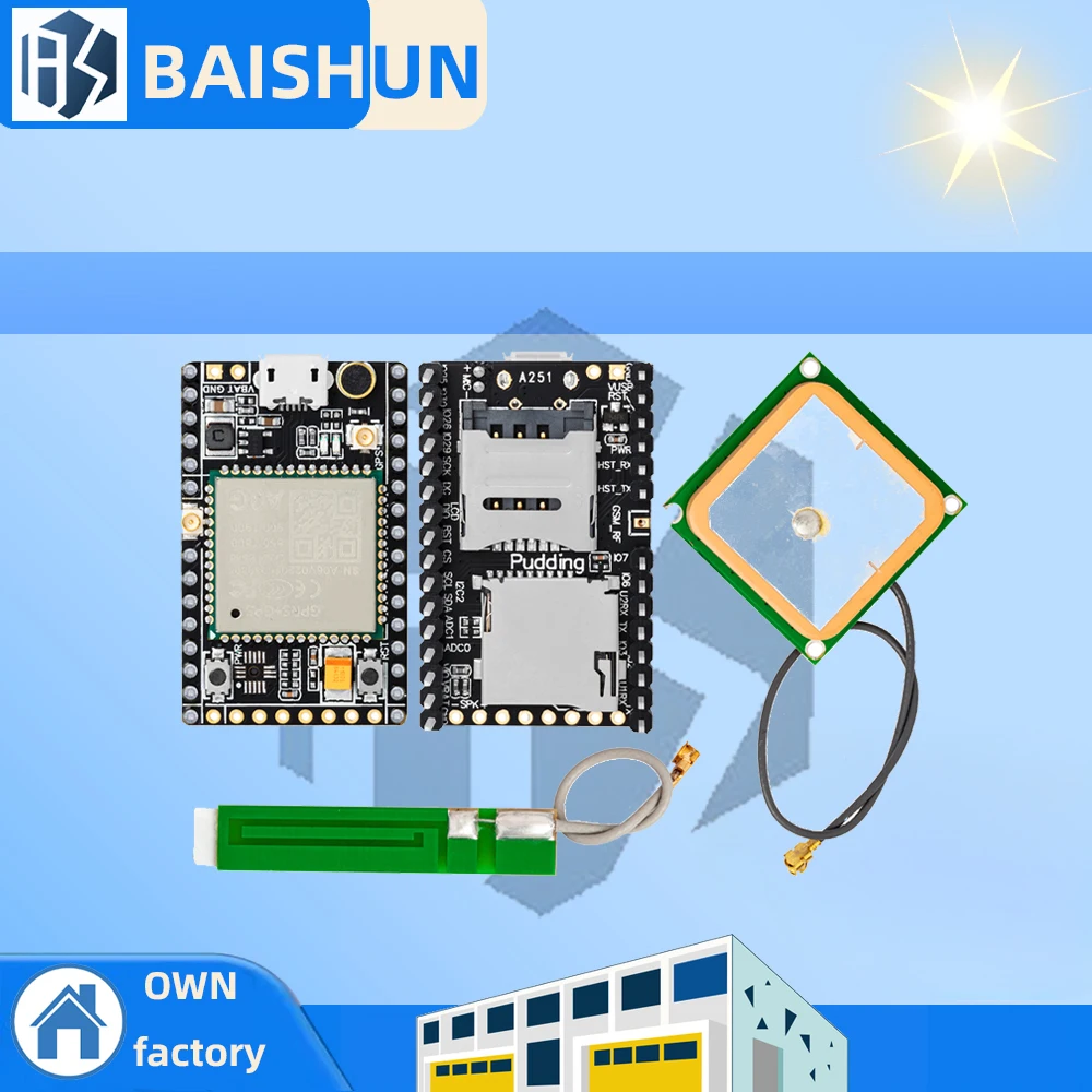 RCmall GPRS GSM A9G Pudding/GPRS GSM + GPS BDS A9G Макетная плата SMS Voice Wireless для умных часов AT FZ3022 FZ3023 DIY