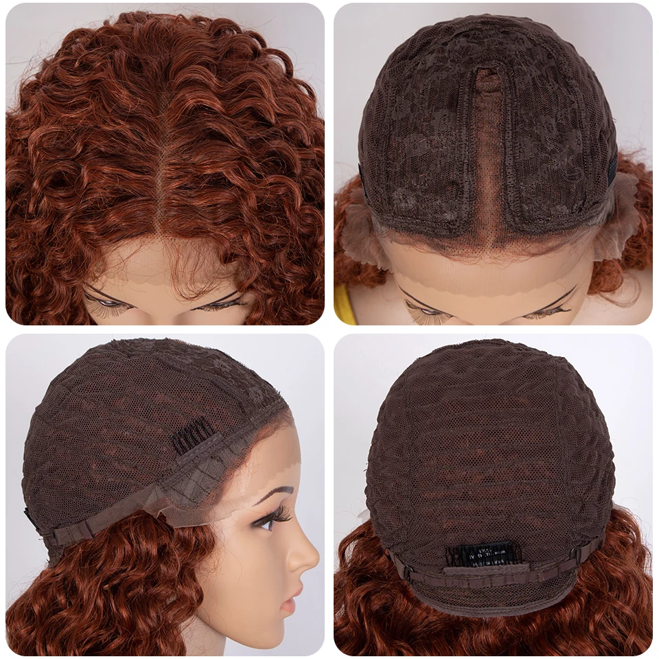 Edle synthetische Lace-Front-Perücke, 30 Zoll lange, lockige Haarperücke, Lace-Front-Afro-Perücke mit krausen Locken für Damen, Lace-Front-Perücke – Detail 9