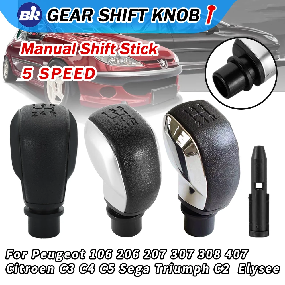 High-quality 5 Speed Gear Shift Knob For Peugeot 306 307 301 206 207 408 308 508 C4L C2 For Citroen Triomphe Elysee Auto Parts