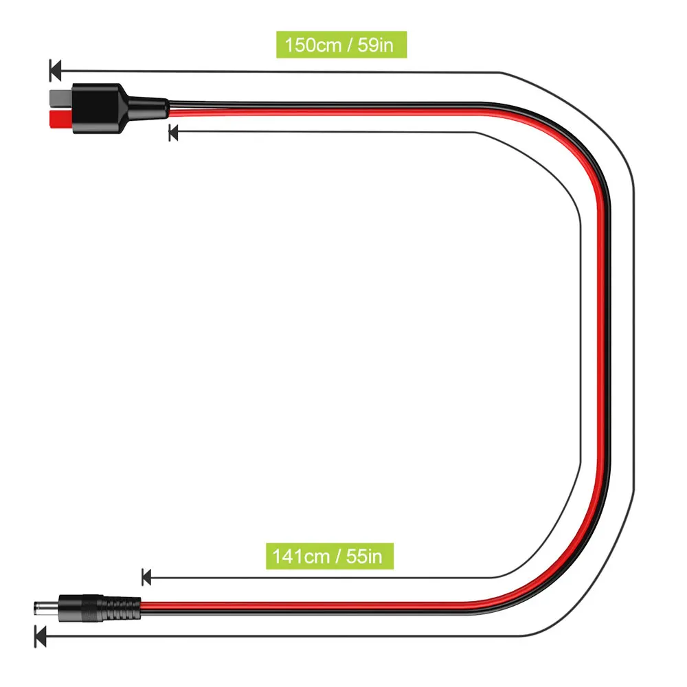 Anderson to DC 5.5*2.5 DC 8mm(7909) Extension Cable for Jackery Explorer 160 240 300 500 GoalZero Yeti ALLPOWERS Bluetti etc.