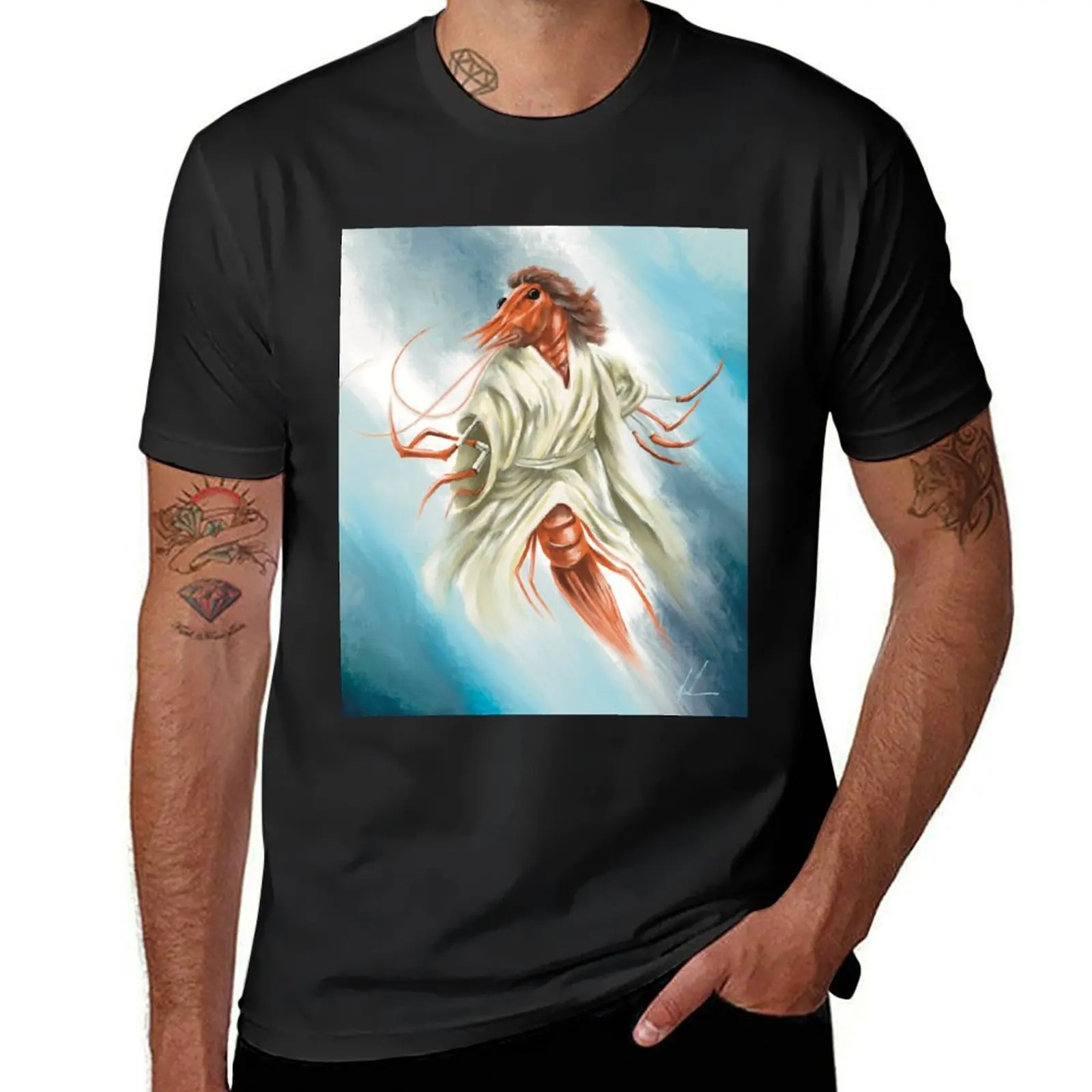 

Shrimp Christ T-Shirt quick-drying oversized T-shirts for men cotton