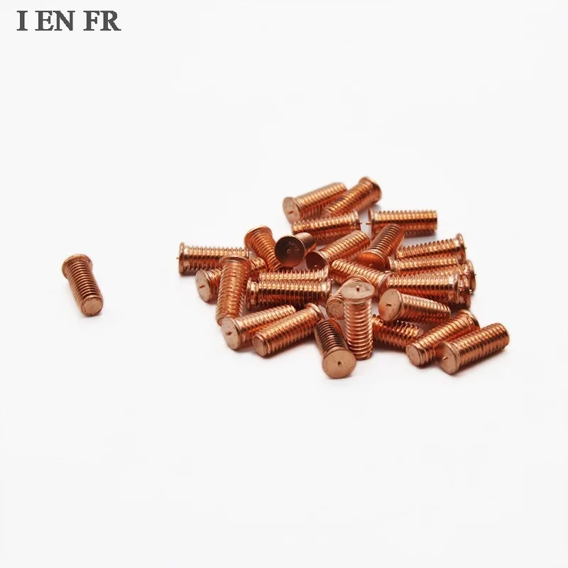 

3/200pcs M3 M4 M5 M6M8M10 Carbon Steel Copper Plated Stud Weld Spot Welding Screw Solder Point Nail Bolt for Capacitor Discharge
