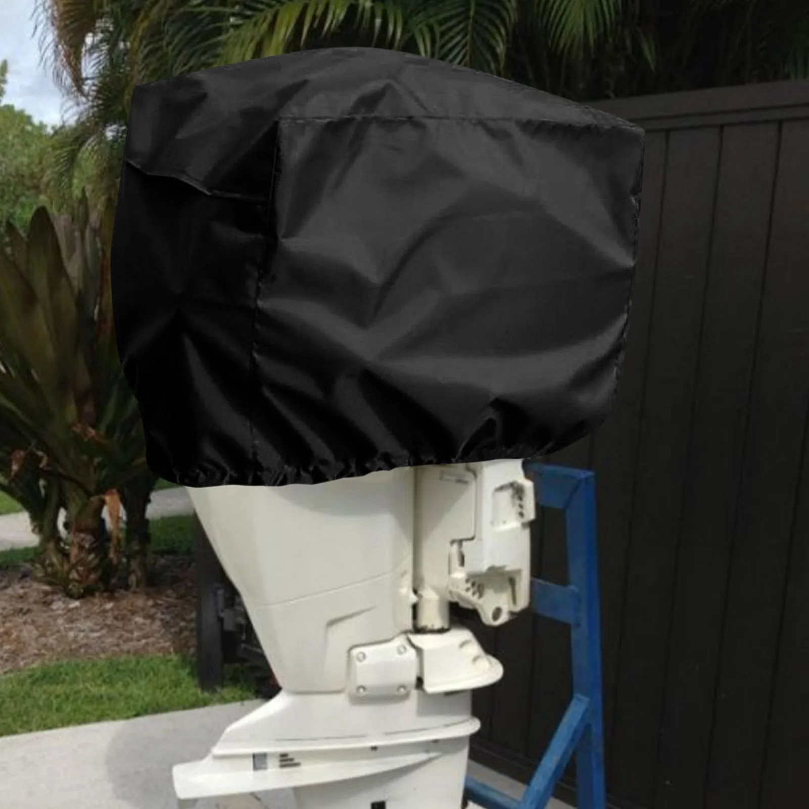 210D Full Outboard Motor Engine Boat Cover Black Oxford Waterproof Anti-scratch Heavy Duty Outboard Engine Protector