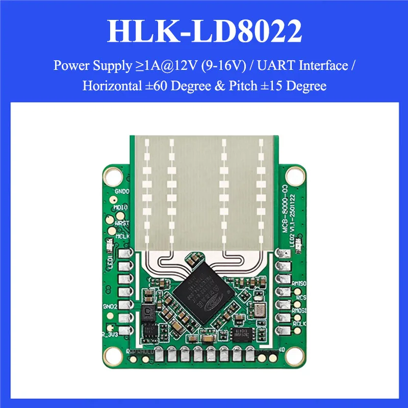 Hi-Link New 77~81G HLK-LD8022 Low Cost High Precision 9~16V 12V 600mA Blind Spot Detection 2T2R Radar Sensor Module 21-65m