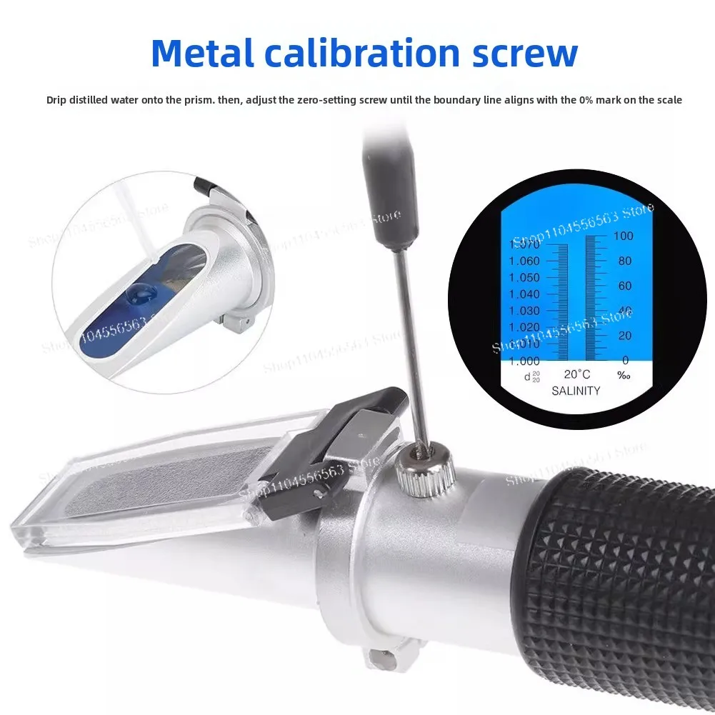 High Precision Optical Refractometer 0-100% for Saltwater Aquarium and Marine Aquaculture Salinity Measurement
