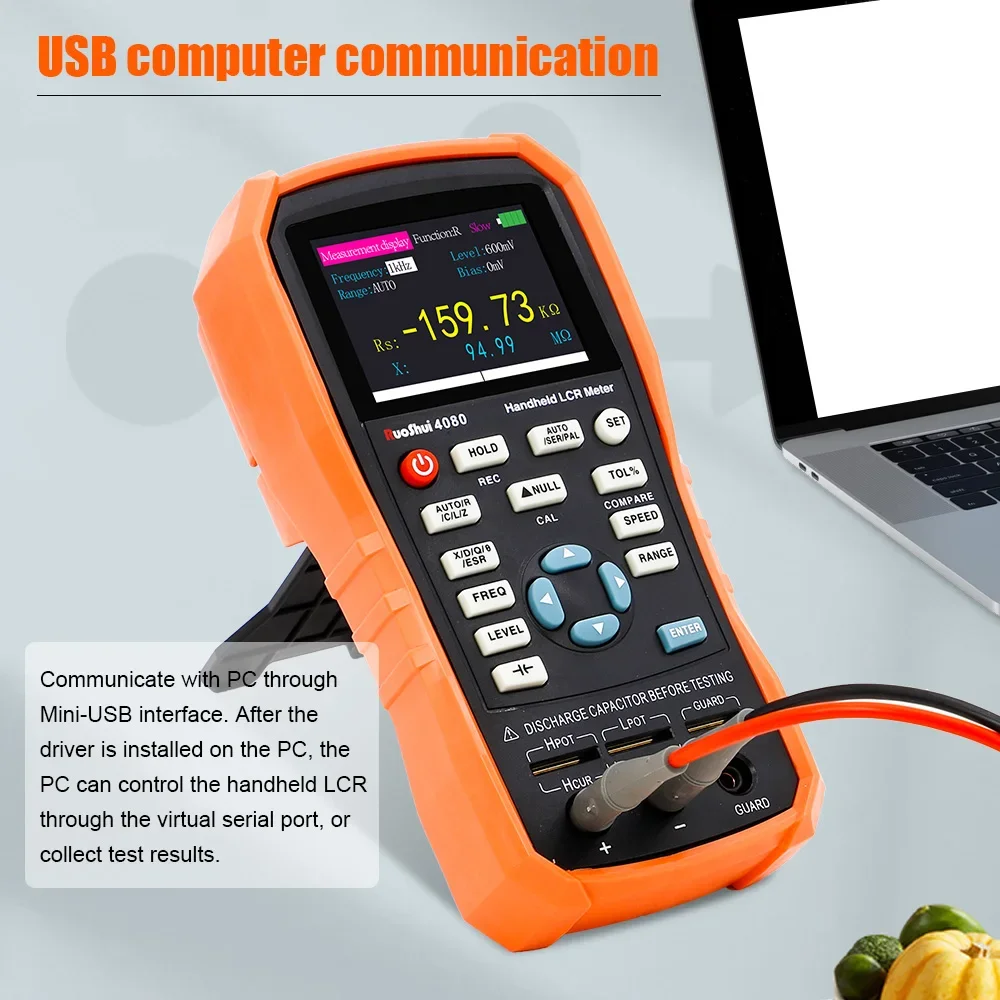 Handheld LCR Meter Digital Bridge Capacitance Inductance Resistance Multimeter Tester ESR Calibration With USB Super Capacitor