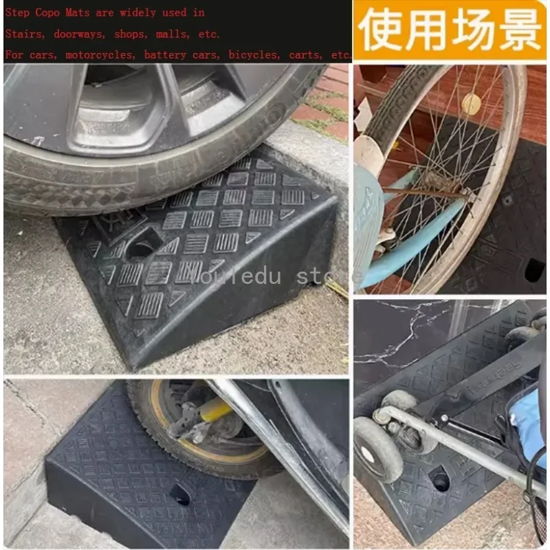 49*22*4cm/*6cm Plastic PVC Curb PortableThreshold Pad Ramp For Loading Dock Sidewalk Scooter Motorcycle Car Triangle Mat