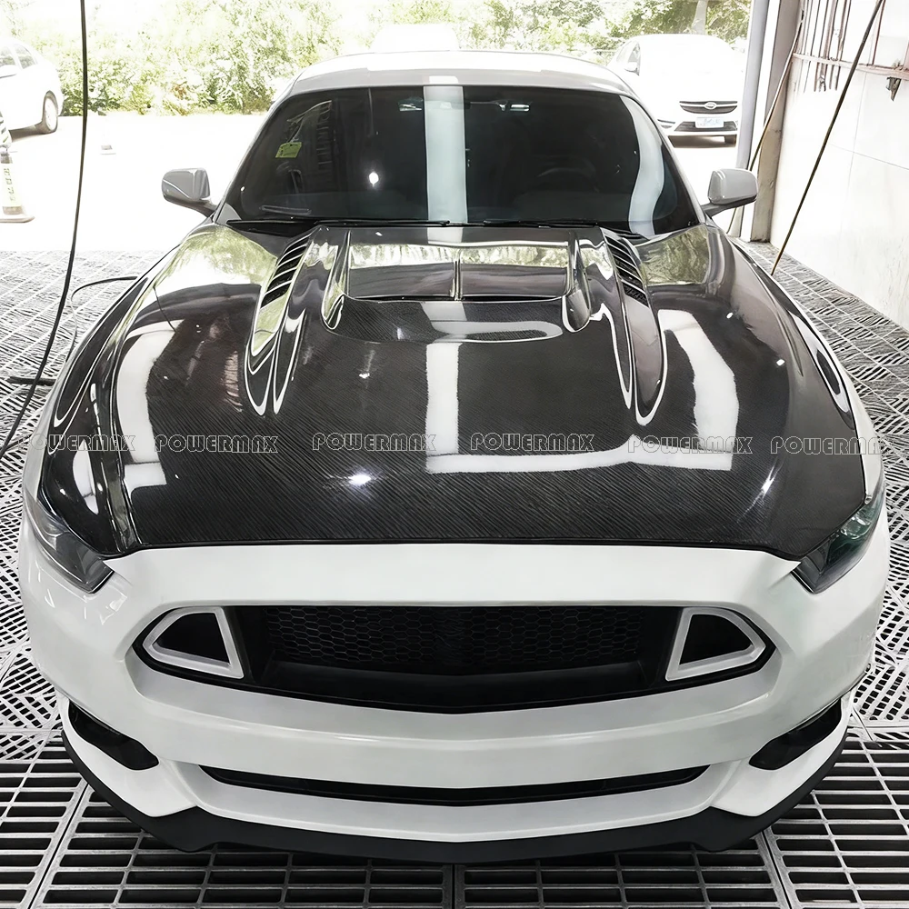 

Carbon Fiber KT Style Engine Cover Fits for Ford Mustang 2015-2017 Years Hood