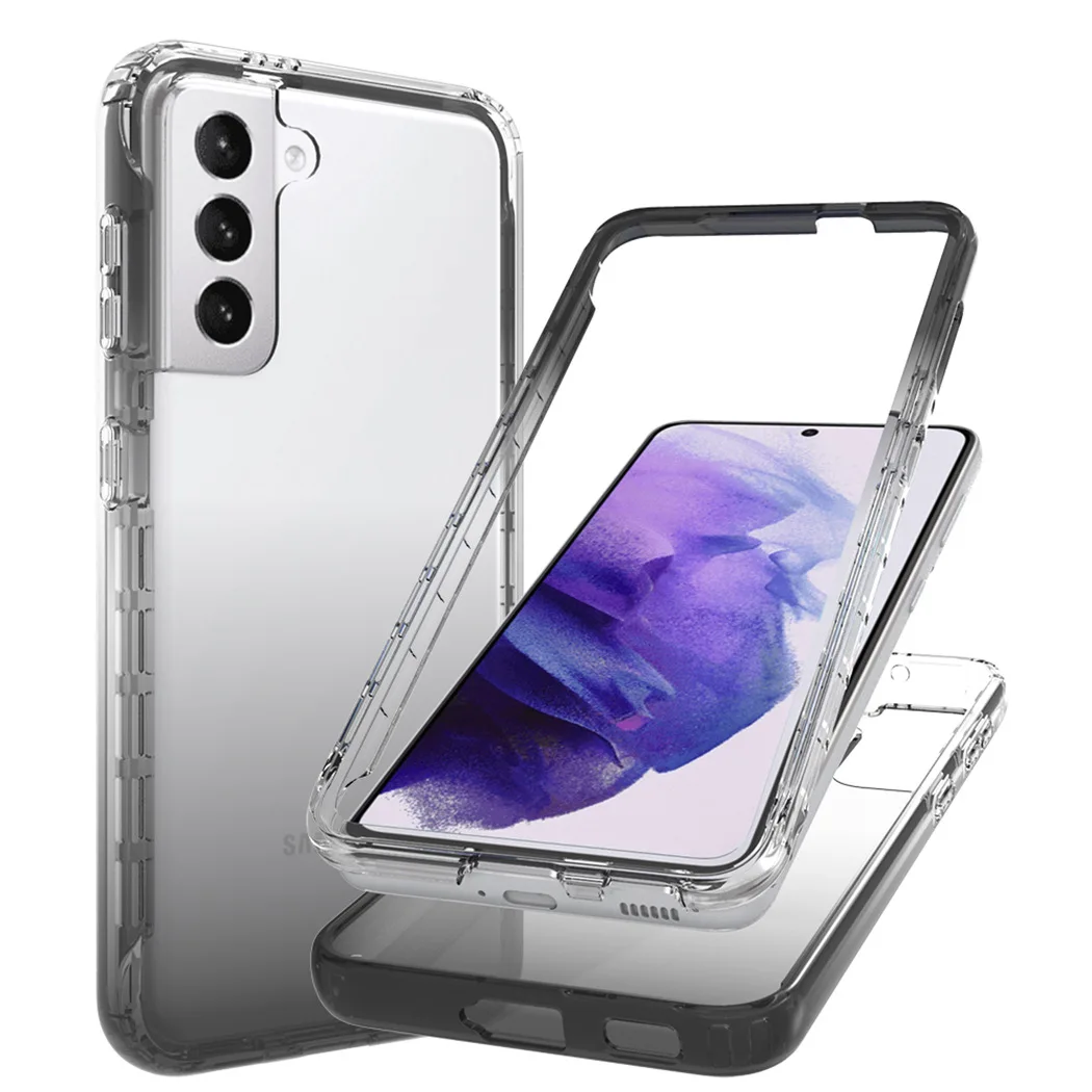 

PC+Acrylic Case For Samsung S22 /22pro/22ultra Shockproof For galaxyS22 /22pro/22ultra 360° Full Body Clear gradient Phone Cover