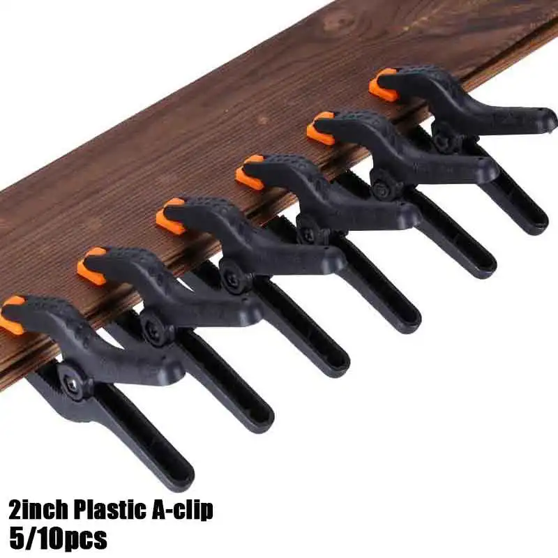 5/10 pçs 2 polegadas de plástico náilon braçadeiras para trabalhar madeira primavera a-clip para estúdio foto fundo diy ferramentas manuais braçadeira de tubulação ajustável