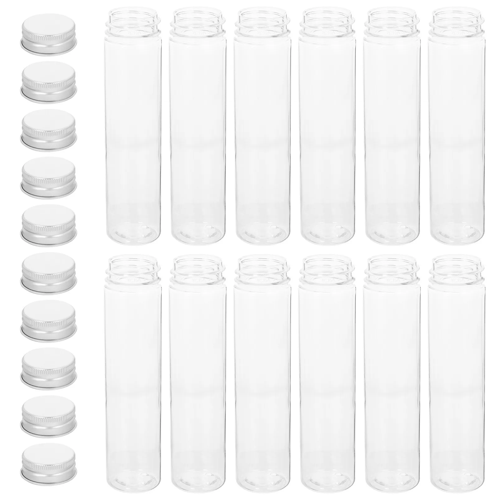 16個入りミニプラスチック試験管スクリューキャップ付き透明小型バイアル、ラボサンプリング、病院、薬局、化学研究用