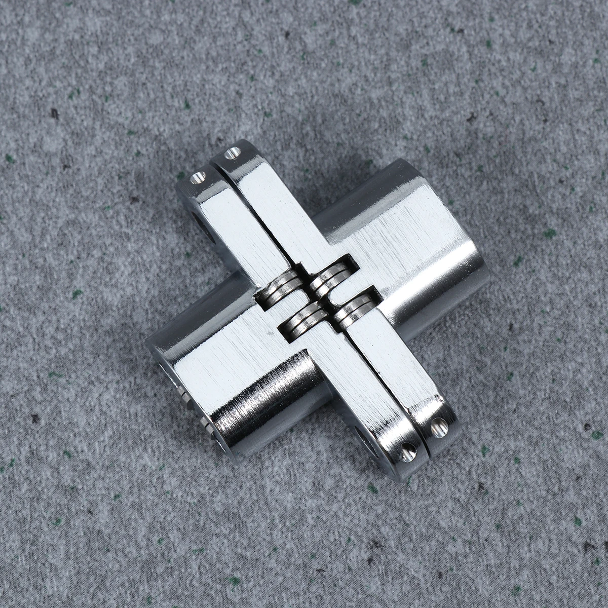 Stainless Steel Concealed Hidden Door Hinge Foldable Cross Hinge For Wooden Door Cabinet Table 45X13Mm Silver