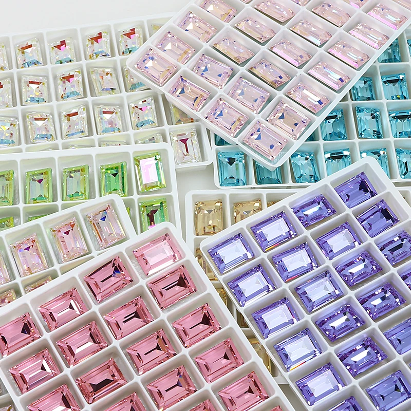 Прямоугольная форма, драгоценные камни, стразы K9, стекло, стразы, камни и кристаллы для одежды, аксессуары, бриллианты, аппликация 3006