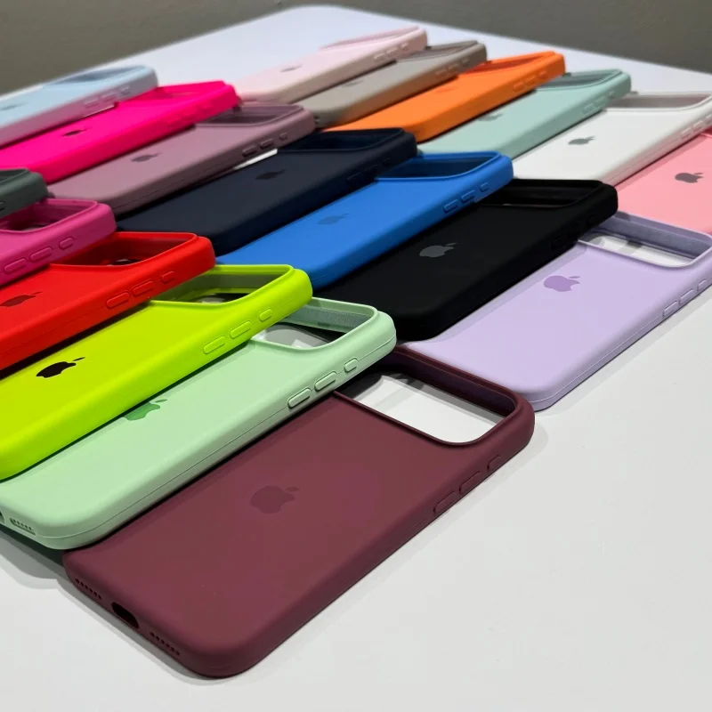 Oryginalne silikonowe etui na telefon iPhone 17 13 15 16 14 12 Pro Max, etui na iPhone 16 Pro 14 11 15 17 Pro z pokrowcem na pudełko. — zdjęcie produktu 2