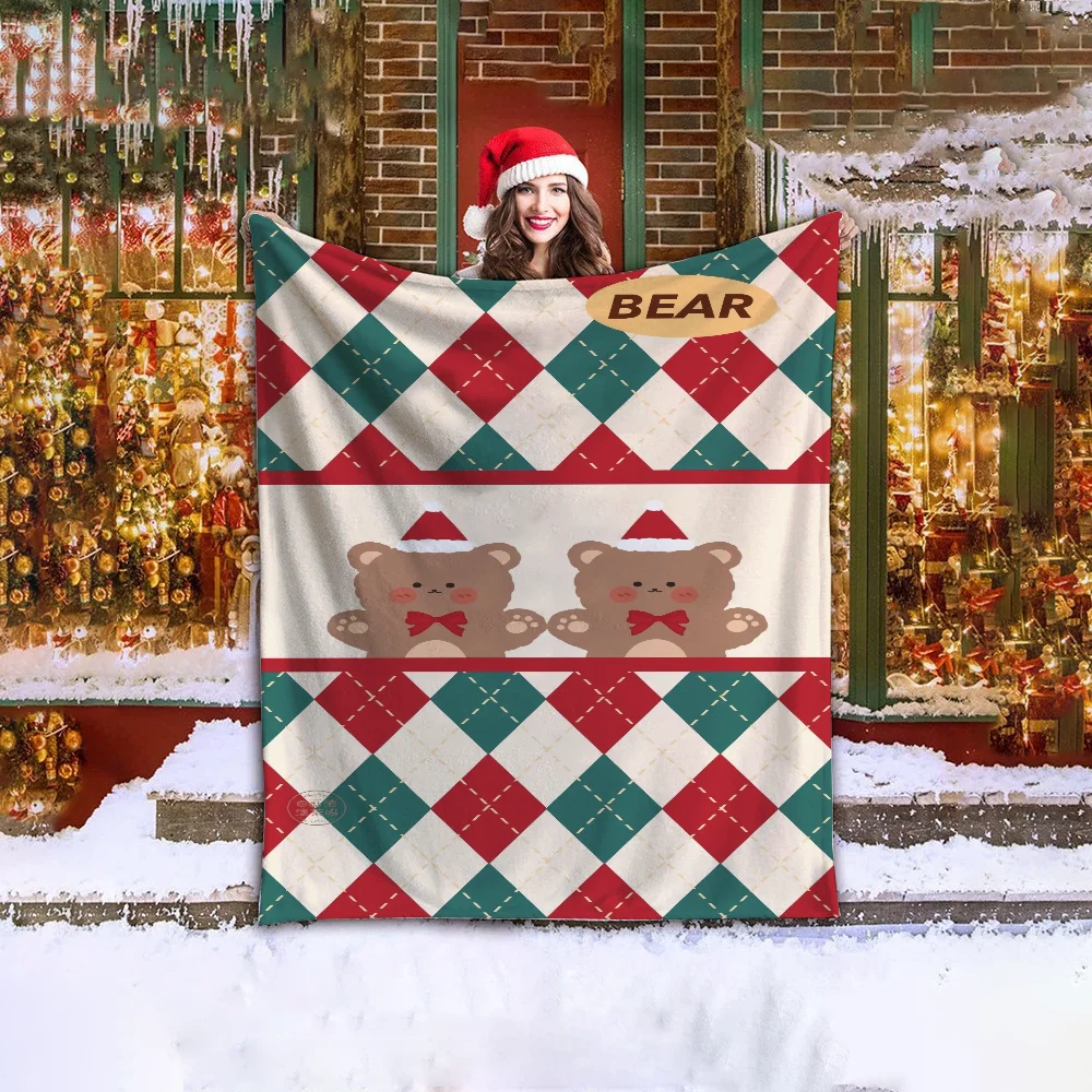 Christmas Character Blanket Oversized 200x300 Hairy Blankets for Bed Throw Fluffy Soft Blankets & Throws Knitted Plaid Knee Nap