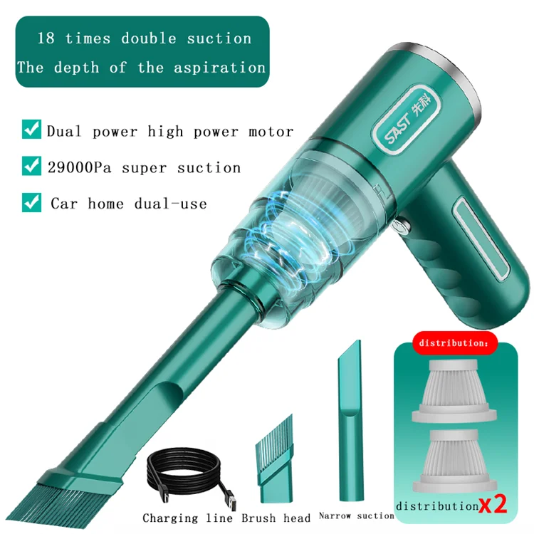 Household Car Vacuum Cleaner Wireless Portable Powerful Suction Hand-held Dust Collector Mini Dust Blower