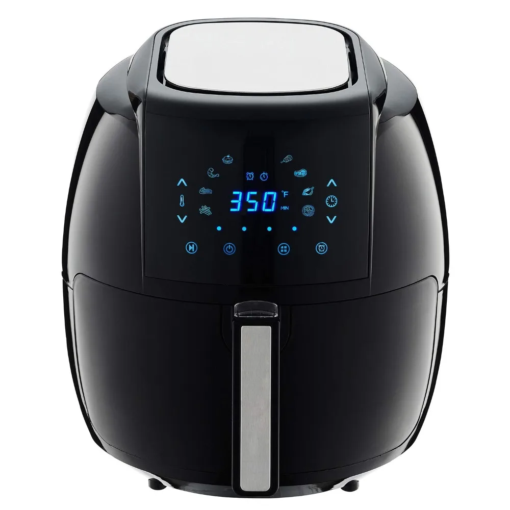 1700-Watt 5.8-QT 8-in-1 Digital Air Fryer with Recipe Book, Black