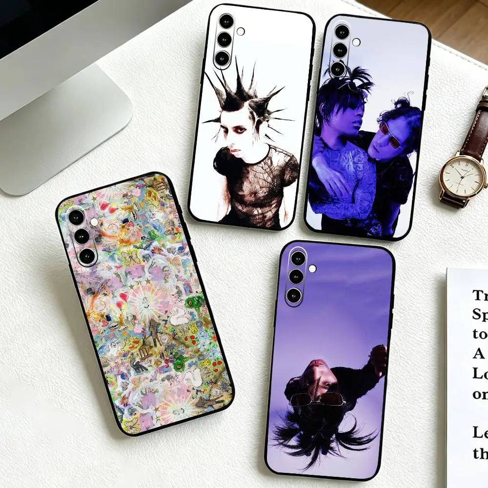 B-Bladee 333 Drain Gang  Phone Case Black Silicone Soft For Samsung Galaxy A73,A72,A71,A70,A53,A52,A51