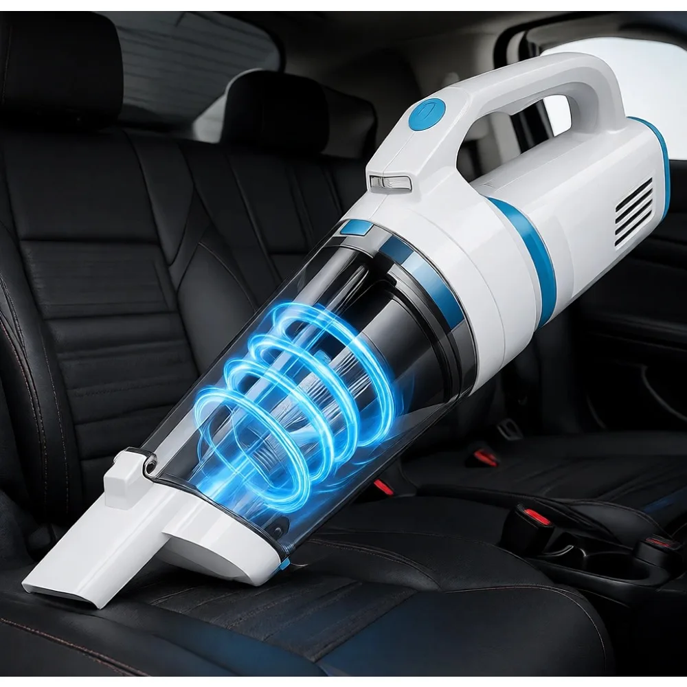 

Беспроводной ручной пылесос с мощностью всасывания 16000PA, перезаряжаемый, со светодиодной подсветкой, двойным HEPA-фильтром, портативный, для автомобиля, дома и офиса