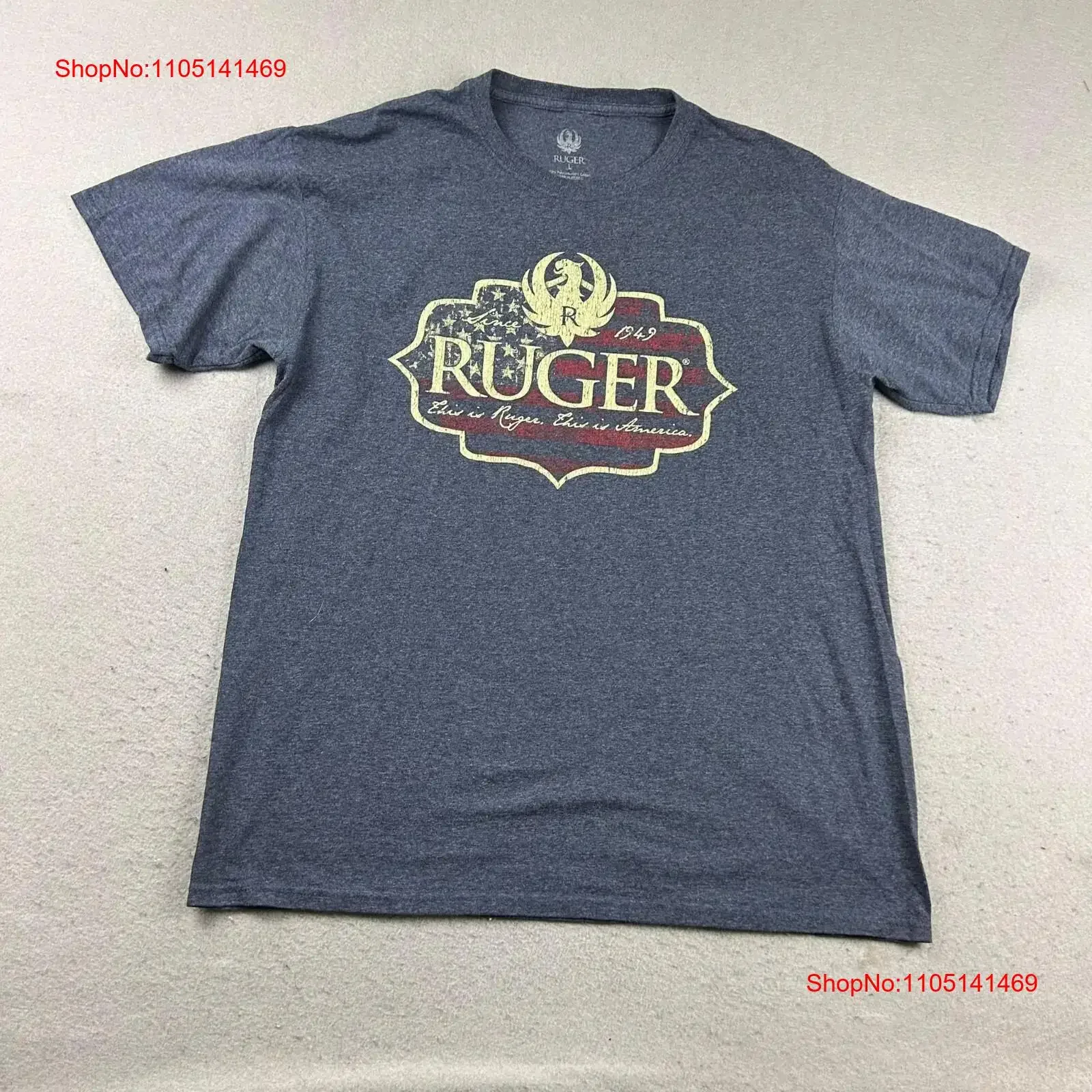 Ruger T Shirt Mens Large Gray Crew Neck s vintage Washed streetwear Stylish Breathable Unisex Top For Everyday Wear Versatile
