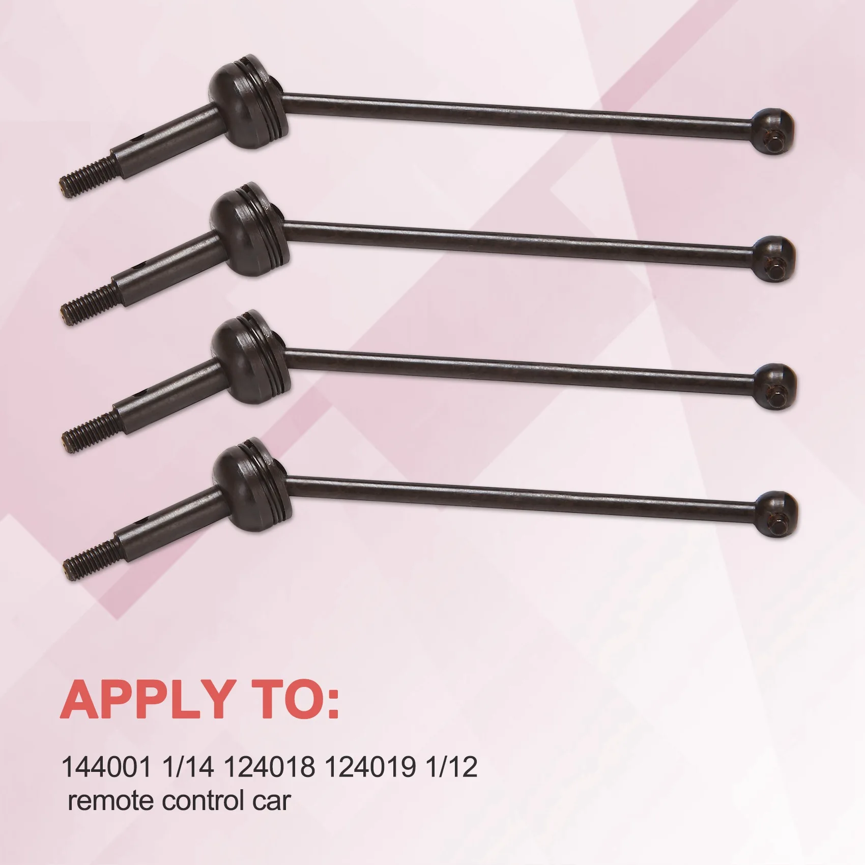 4Pcs Steel Front Rear Universal CVD Drive Shaft for WLtoys 144001 124018 124019 RC Car Upgrade Parts image 4
