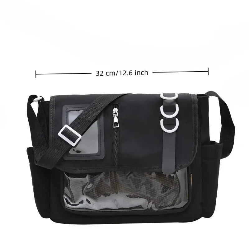 Retro Y2K Japanese Harajuku Itabag Transparent School Bag Stylish Clear Shoulder Bag for Street Fashion Enthusiasts