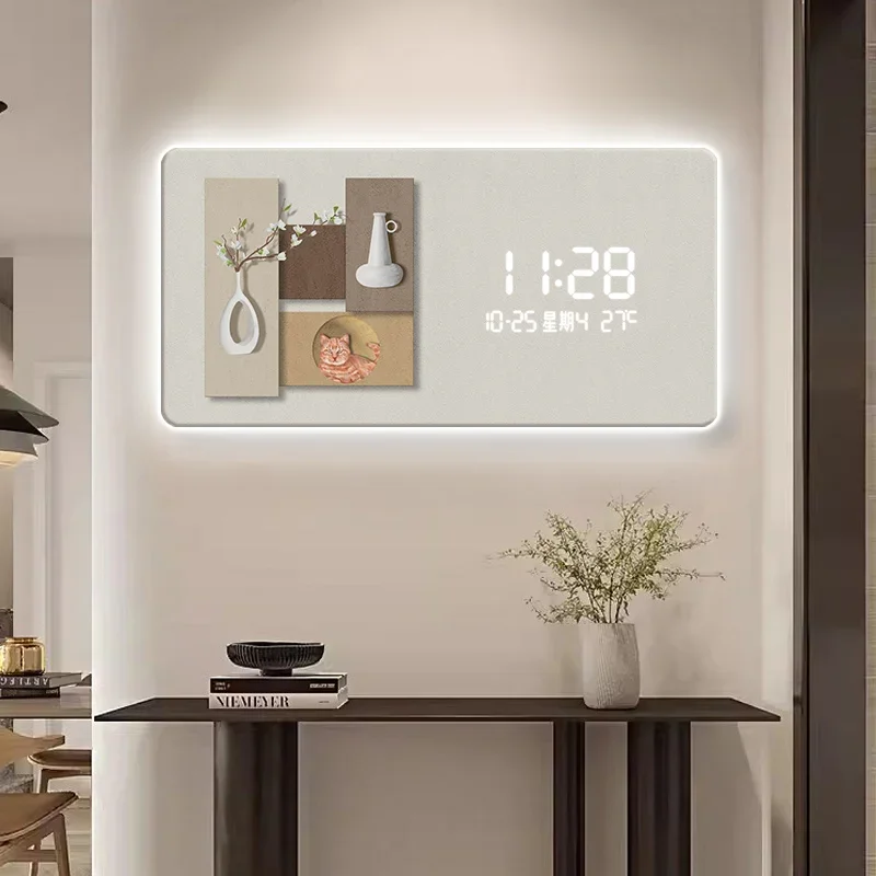 Light Silent Nordic Wall Clock Aesthetic Bathroom Art Digital Wall Clock Bedroom Modern Modern Relojes De Pared Home Decor
