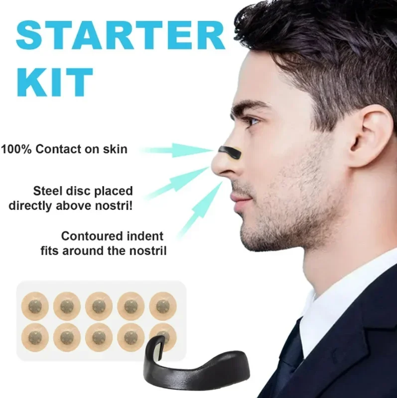 

Skin Safe Magnetic Nose Strips,Sport Nasal Dilator,Intake Breathing Nasal Strip Starter Kit Boost Oxygen Snore Reducing Aids