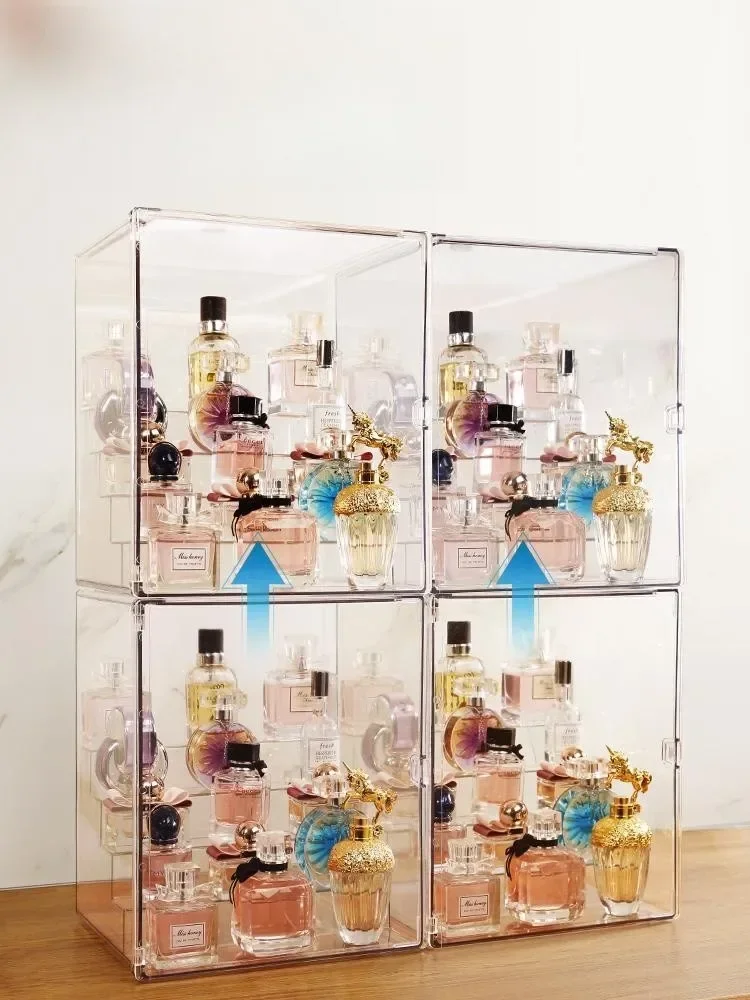 

Boîte de rangement pour parfum et produits cosmétiques,, grande capacité, en acrylique transparent, armoire de toilette