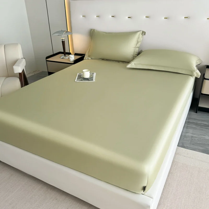 1 Piece Simple Modern Pure Cotton Fitted Sheet Solid Color Bed Cover For Bedroom, Bedding (excluding Pillowcases)