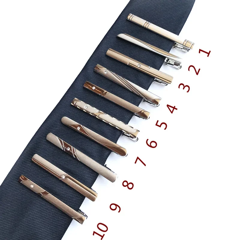 Simple Versatile Tie Clip Pin Clasp Silver Color Male Casual Wedding Business Necktie Clips Clasp Metal for Men Woman