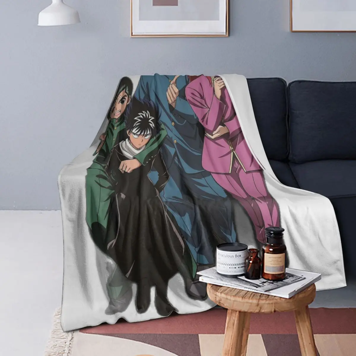 

Yuyu Hakusho Squad Manga Hiei Kurama Yusuke Urameshi одеяло мягкое теплое фланелевое одеяло постельное белье для кровати путешествия домашний диван