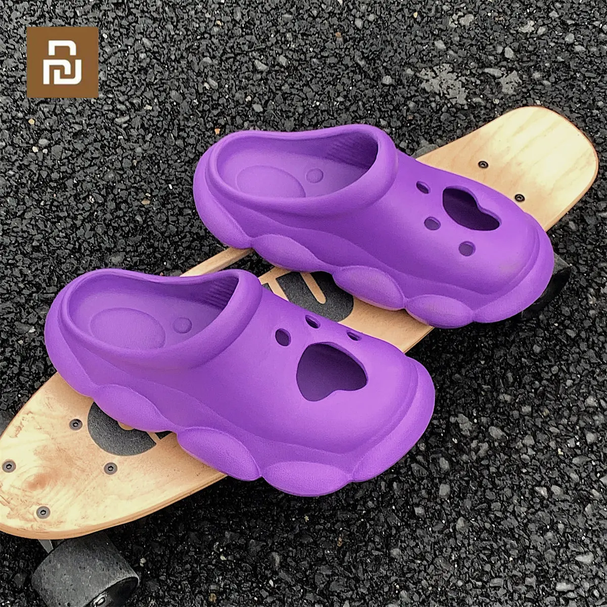 Youpin Outdoor Fashion Ins Hole Slipper for Men Women Non Slip Home Slippers Thick Bottomed Beach Sandals Soft EVA  Flip Flops