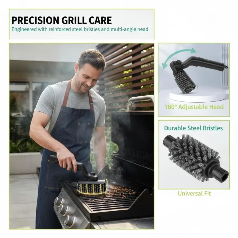 Electric BBQ Cleaner Brush Wireless Stainless Steel Rotary Grill Brush For Outdoor Grill Steam BBQ Cleaning Brush Accessoires