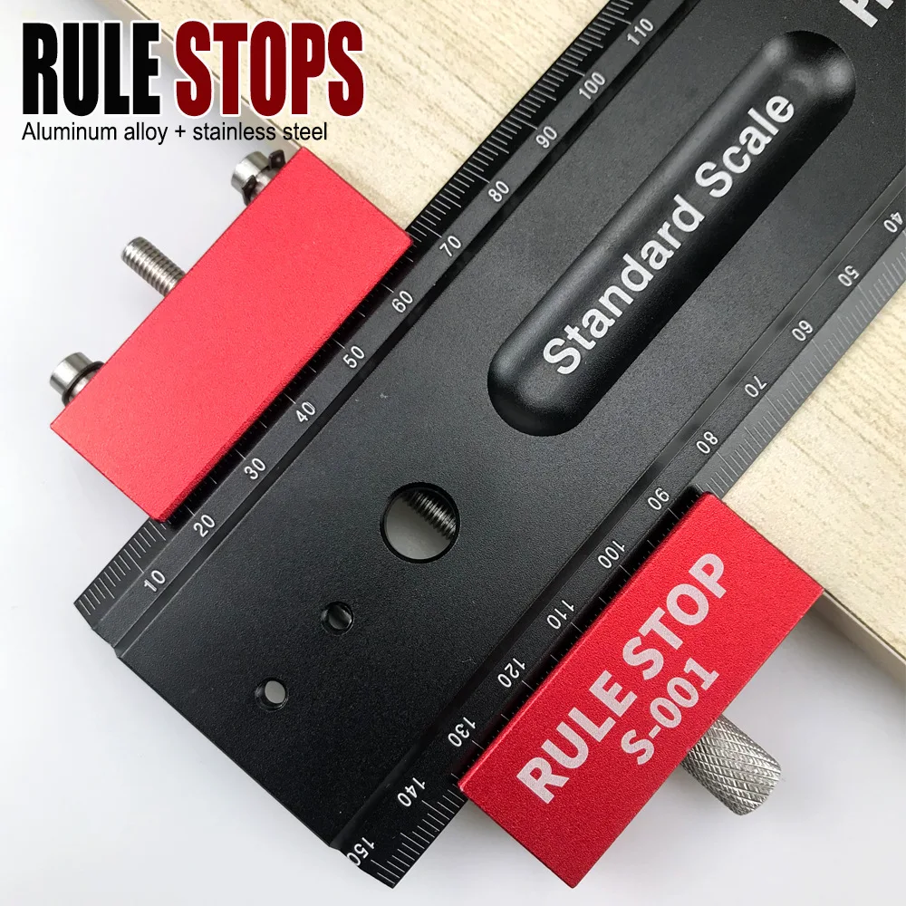 Convenient Rule Stop Woodworking Tools Steel Ruler Positioning Block Carpenter Scriber Gauge Marking Tools