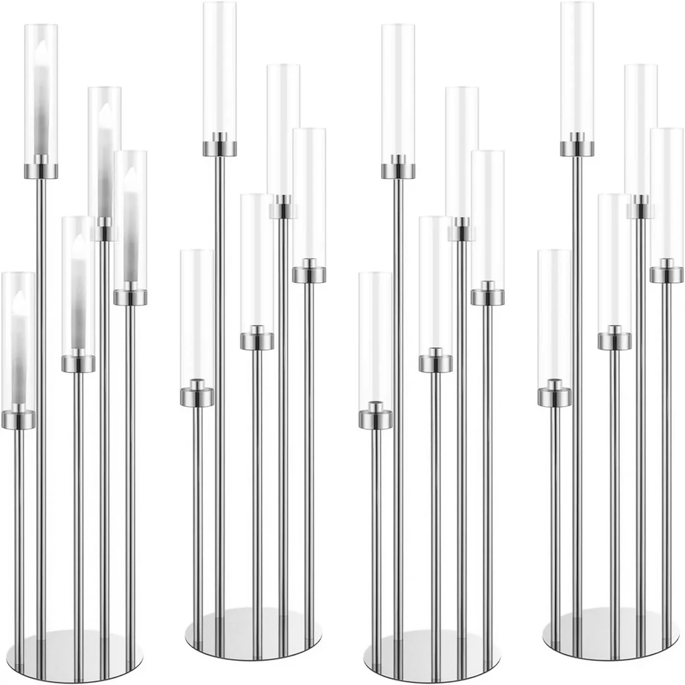 

5pcs/10pcs)49 Gold/sliver/white/black/clear Beautiful Wedding candle Stand Pillar candle Pedestal for Wedding Decorations
