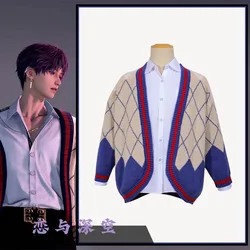 Love And Deepspace Rafayel Qiyu Cosplay Costume Adult Unisex Qiyu Sweater Shirt Asymmetric Cardigan Warm Coat Top