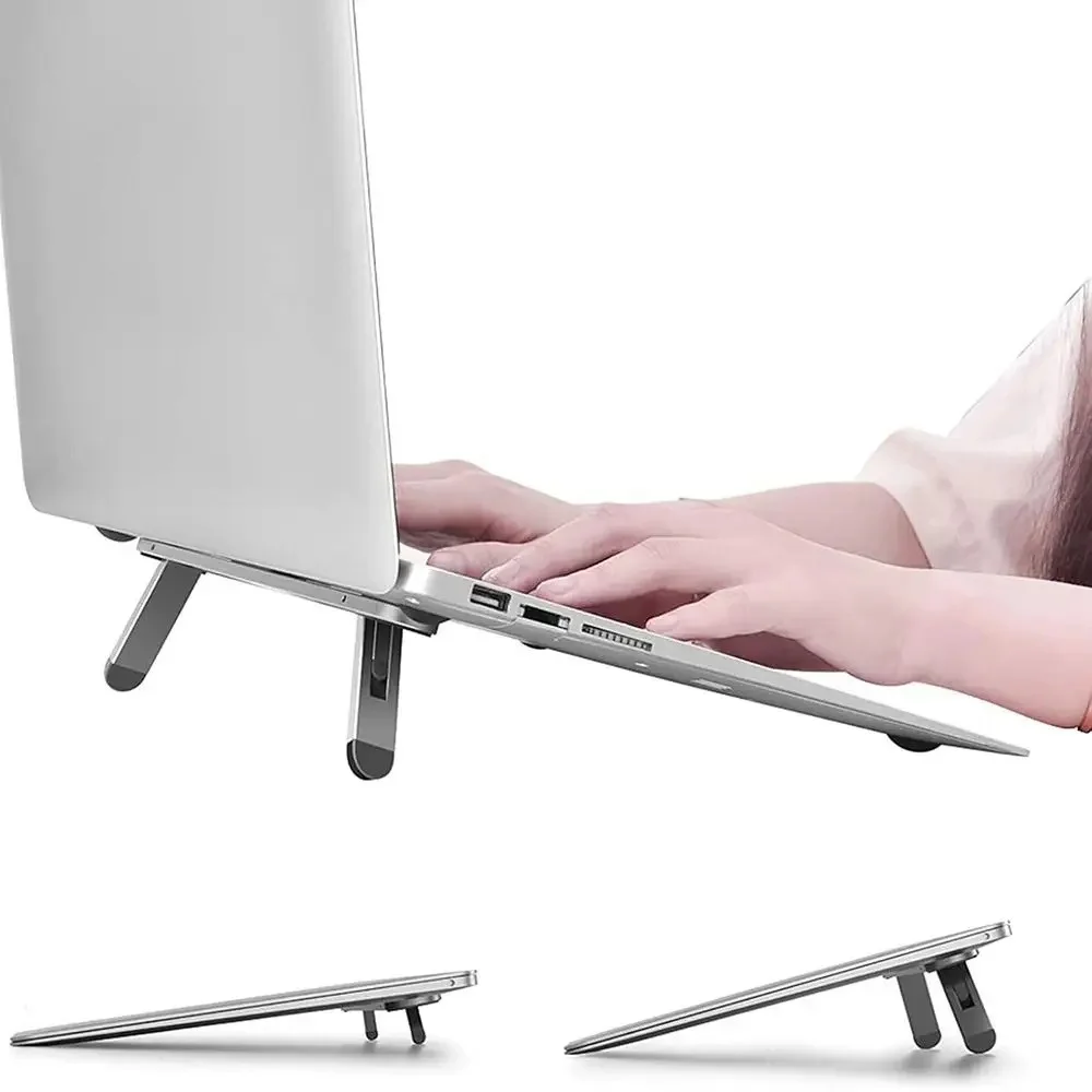 Portable Foldable Ergonomic Notebook Stand Adjustable Cooling Laptop Holder Multi-Angle Riser Universal Compatible With Laptops