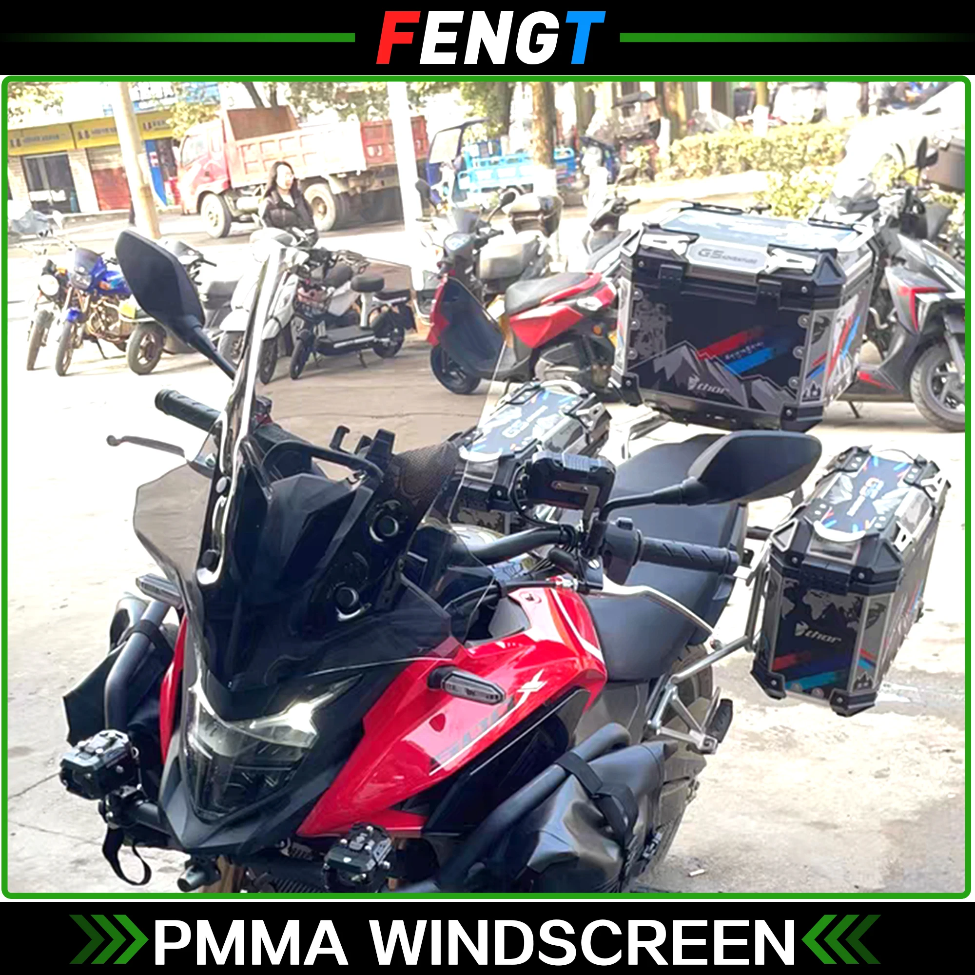 For Honda CB500X 2013~2023 PMMA Heighten 460MM Motorcycle Windshield Windscreen  CB 500X Deflectors Wind Screen Wind Shield
