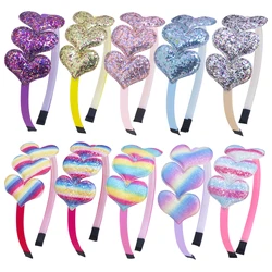 1PC Heart Shaped Headbands for Girls Glitter Heart Hairbands Teeth Hairhoops Children Kids Hair Accessories