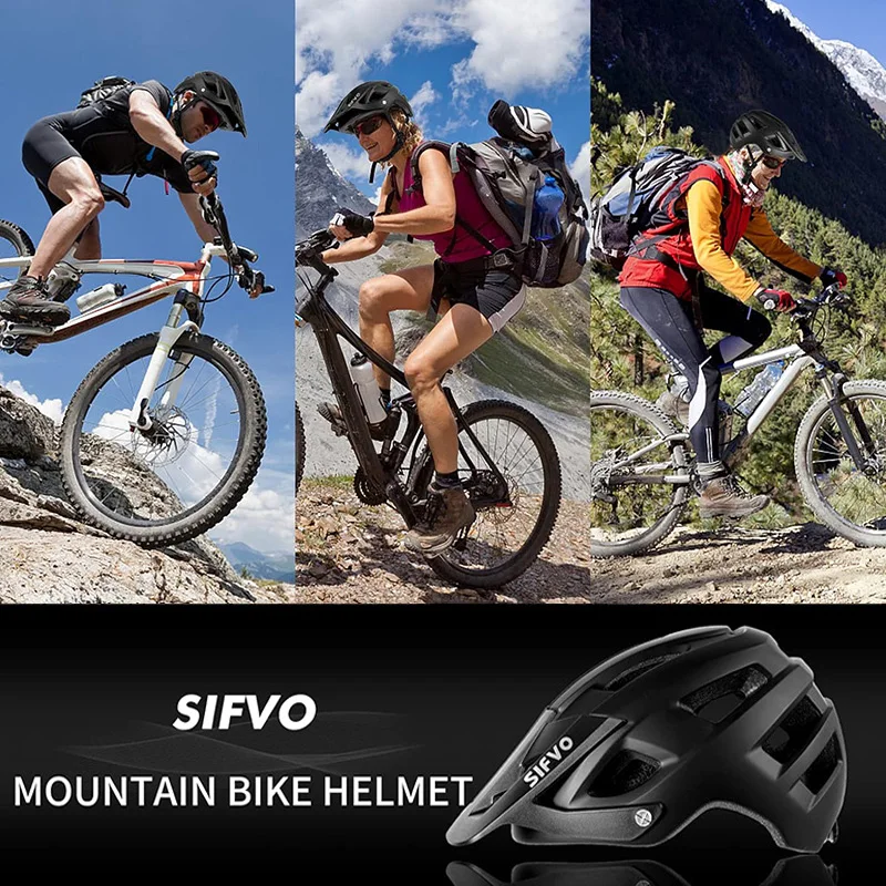 SIFVO Sunshade Cycling Helmet Mountain Cycling Helmet Ultra-light  Detachable and Adjustable Adult Cycling Cap Unisex