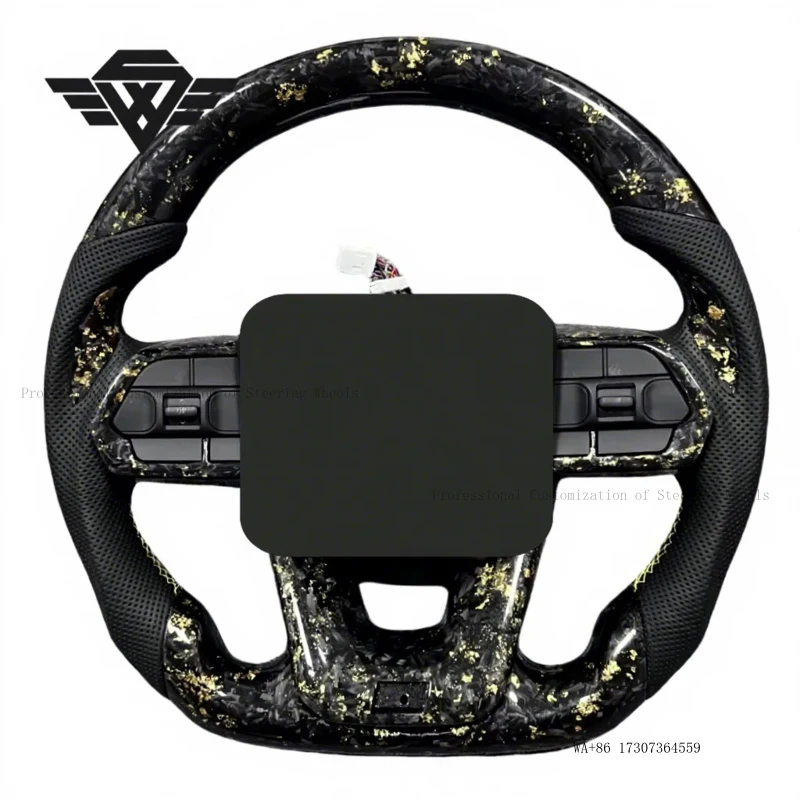 

High Quality Gold Foil Forged Carbon Steering Wheel Suitable for Toyota Landcruiser Land Cruiser LC200 LC300 Hilux Prado 120 150