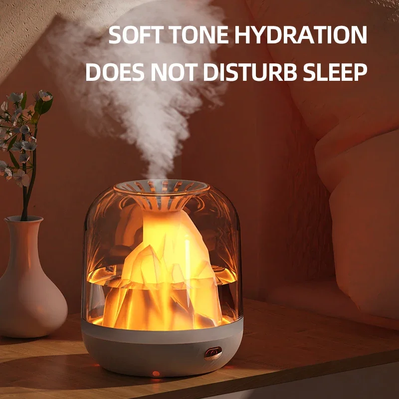 

Rechargeable Volcano Humidifier, Large-capacity Water Supply Intelligent Spray mini Humidificador Aromatherapy Cool Mist Maker