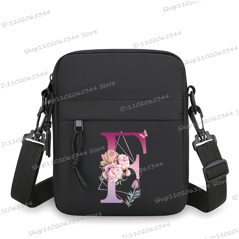 

Y2K Flower Purple Alphabet Print Mobile Phone Bag Fashion Versatile Small Square Crossbody Bag Vintage Letter Women Tote Bags