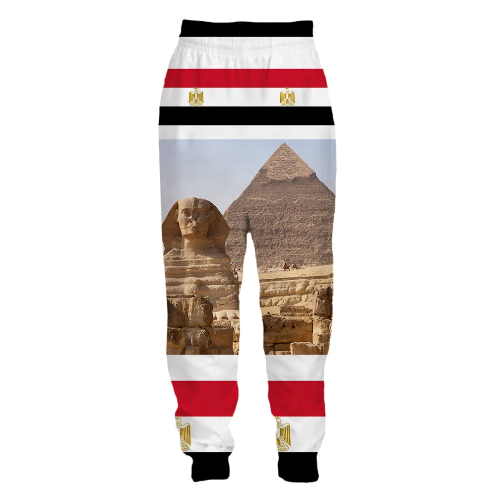 SONSPEE 3D Print  Atum Horus Odris Sweatpants Ladies Ancient Egyptian Pyramid Sphinx Long Pants Unisex Camouflage Trousers