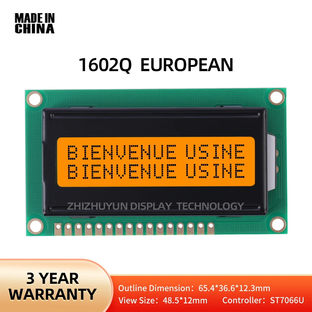 

LCD 1602Q European LCD Display Module Small Screen Orange Color 1602 16X2 162 Gray Blue Yellow Display